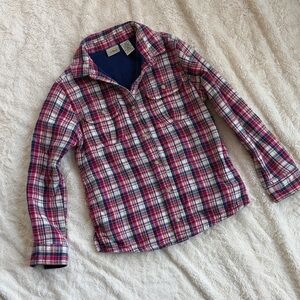 LL Bean Fleece Lined Plaid Snap-Front Shirt - Classic Flannel